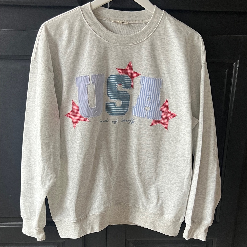 Main Strip USA Patchwork Heather Gray Medium Shirt - image 3